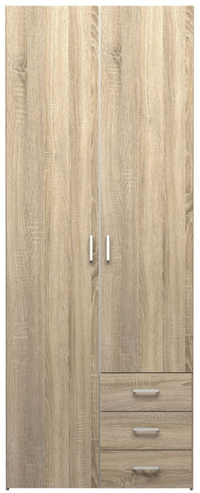 Space Wardrobe 2 Door 3 Drawer in Oak