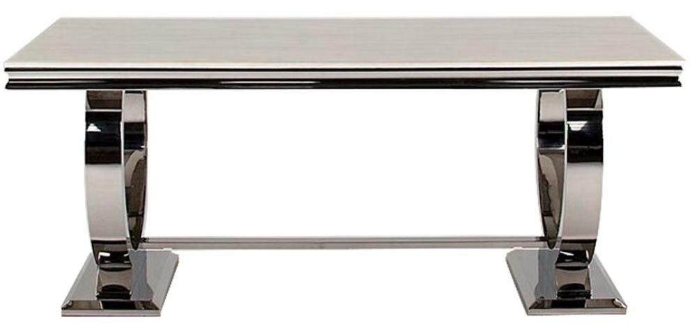 Vida Living Arianna 180cm Cream Marble Dining Table - 6 Seater