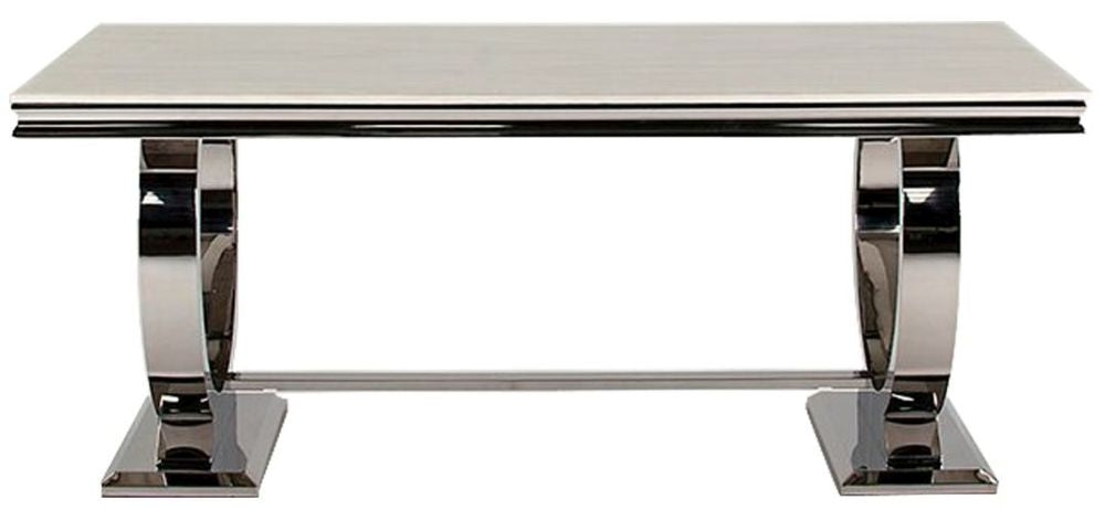 Vida Living Arianna 200cm Cream Marble Dining Table - 8 Seater