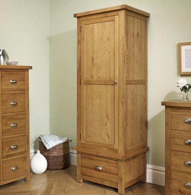 Woburn Rustic Oak 1 Door Wardrobe