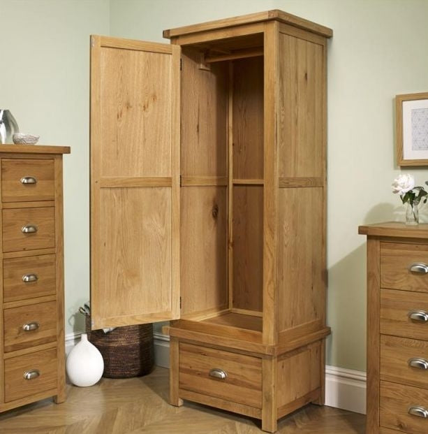 Woburn Rustic Oak 1 Door Wardrobe