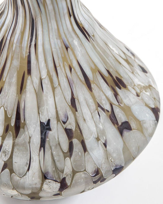Aditya Brown and White Glass Medium Vase