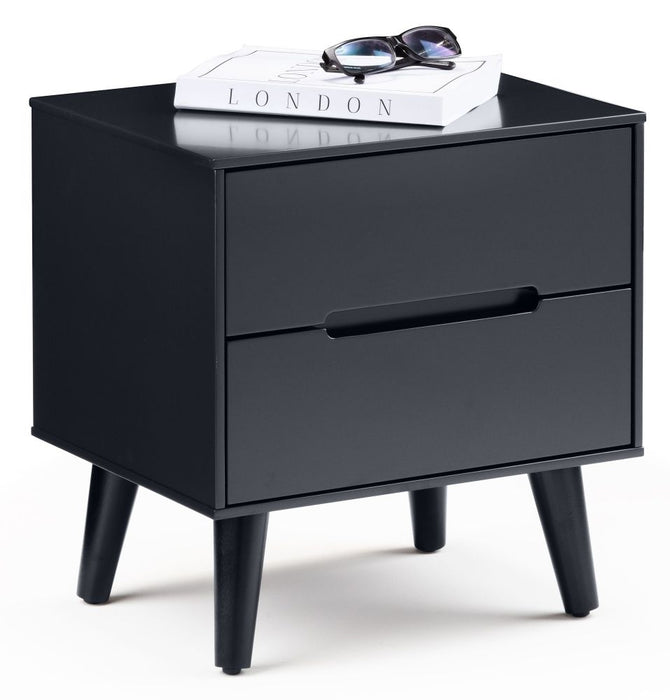 Alicia Anthracite 2 Drawer Bedside Cabinet