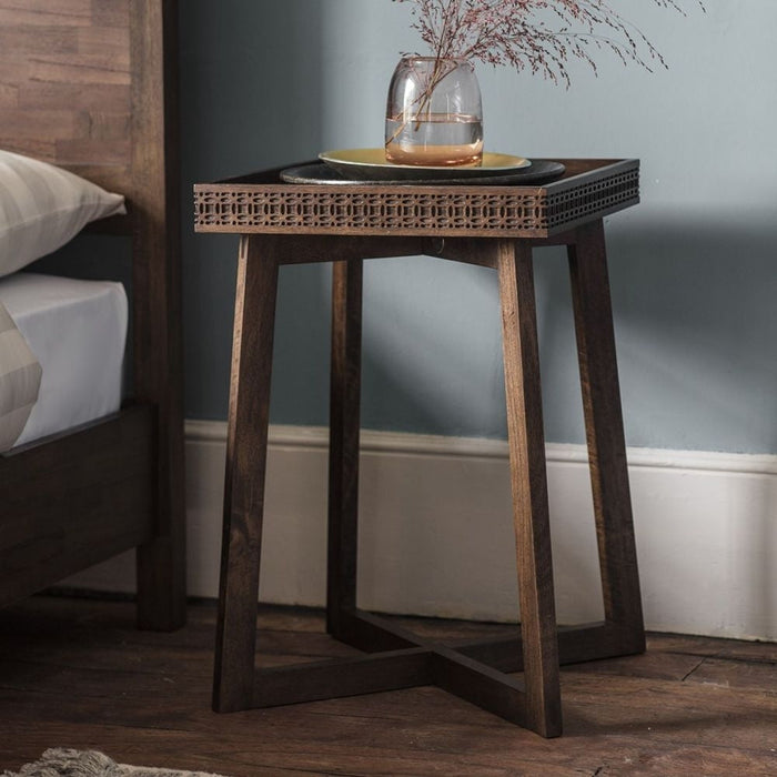 Boho Retreat Chocolate Wood Bedside Table