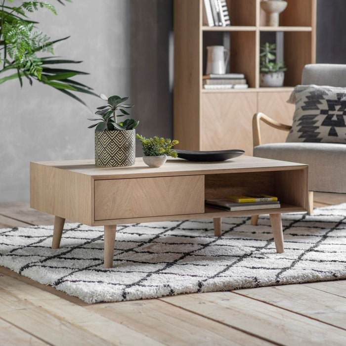Milano Oak 2 Drawer Coffee Table