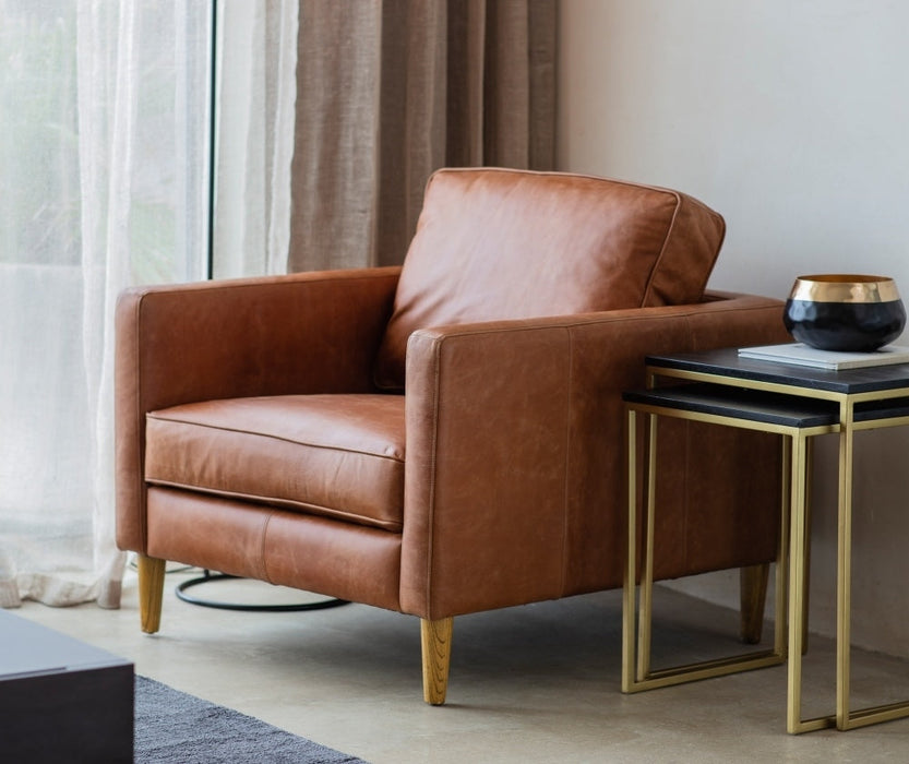 Osborne Vintage Brown Leather Armchair