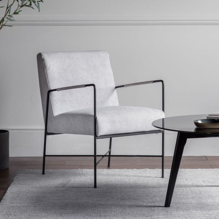 Chartham White Fabric Armchair