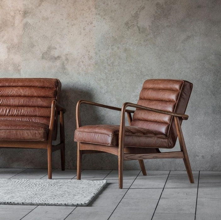 Datsun Vintage Brown Leather Armchair