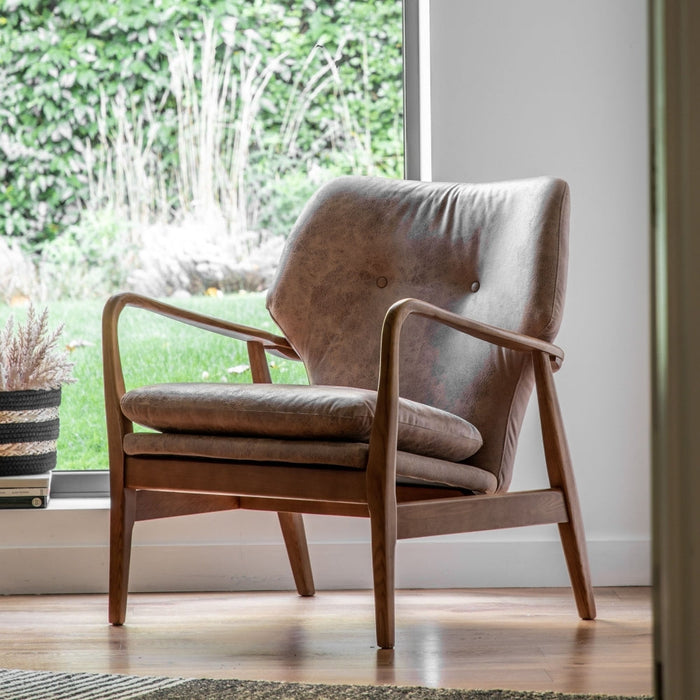 Jensen Brown Leather Armchair