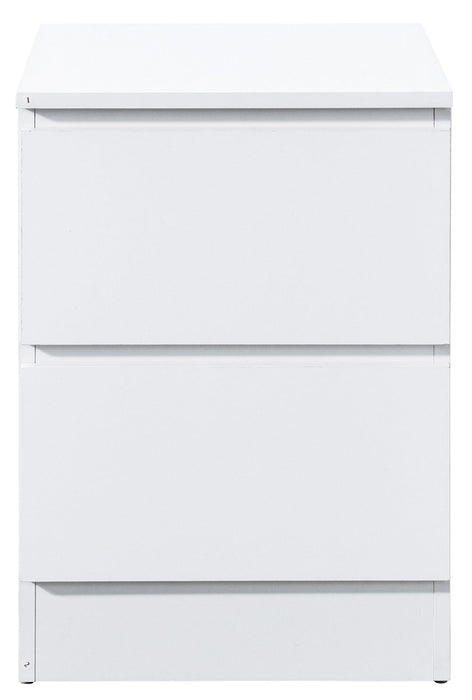 Oslo White 2 Drawer Bedside Cabinet