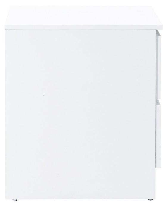Oslo White 2 Drawer Bedside Cabinet