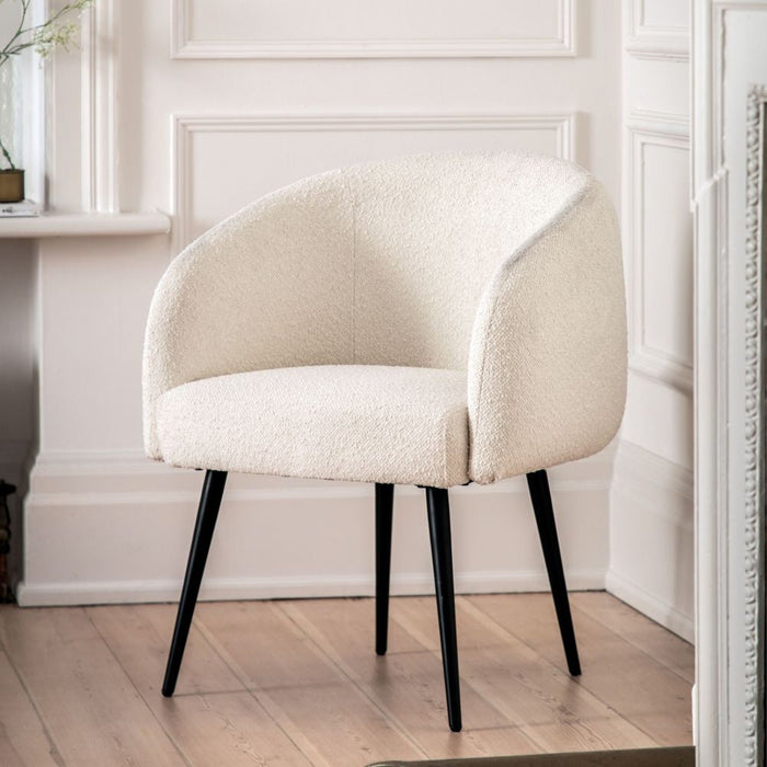 Bugatti Off White Fabric Tub Chair