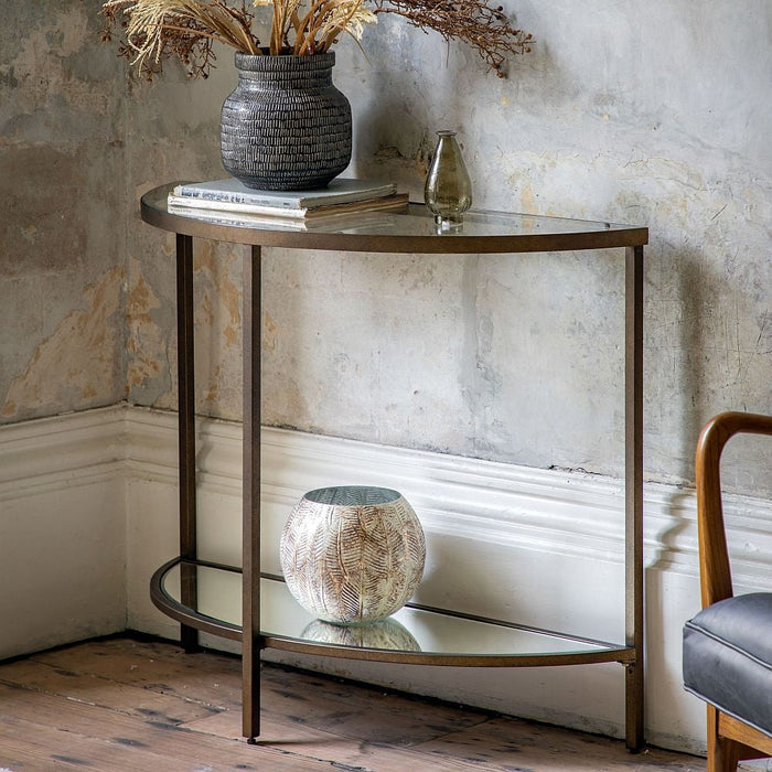Hudson Clear Glass and Bronze Console Table