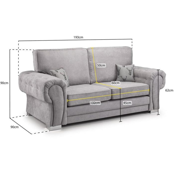 Verona Black 3 Seater Sofa