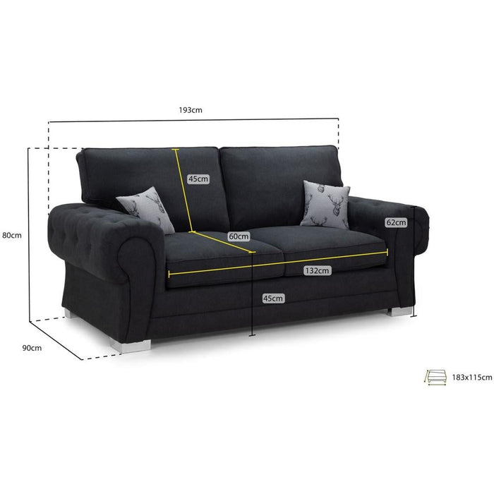 Verona Black 3 Seater Sofabed