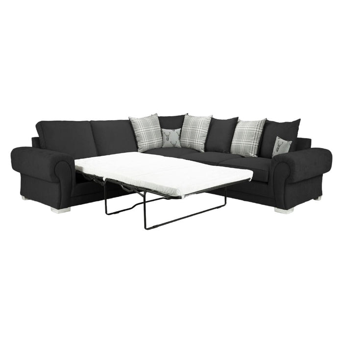 Verona Scatterback Black Large Corner Sofa