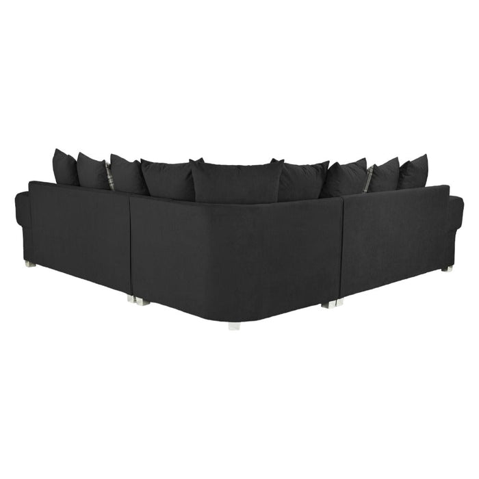 Verona Scatterback Black Large Corner Sofa