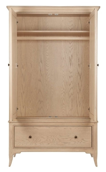 Willis and Gambier Toulon Oak 2 Door 1 Drawer Double Wardrobe