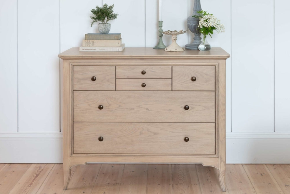 Willis and Gambier Toulon Oak 6 Drawer Tallboy Chest