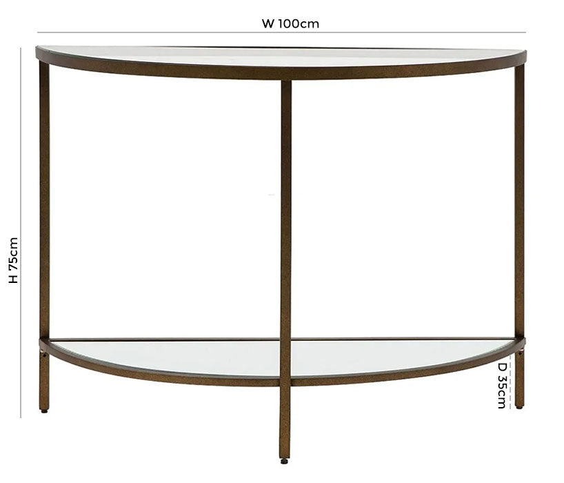 Hudson Clear Glass and Bronze Console Table