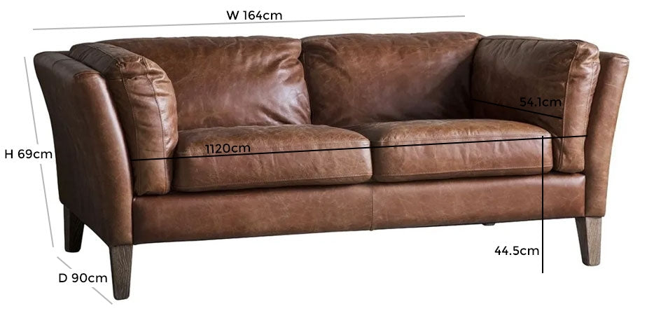 Ebury Brown Leather 2 Seater Sofa