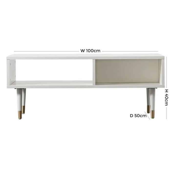 Holbrook White 100cm Coffee Table