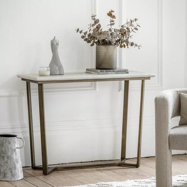 Moderna Travertine Stone 110cm Console Table