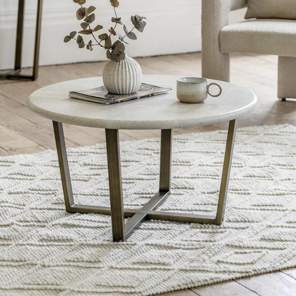 Moderna Travertine Stone Coffee Table