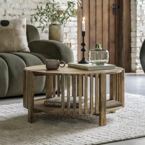 Voss Mango Wood 80cm Round Coffee Table
