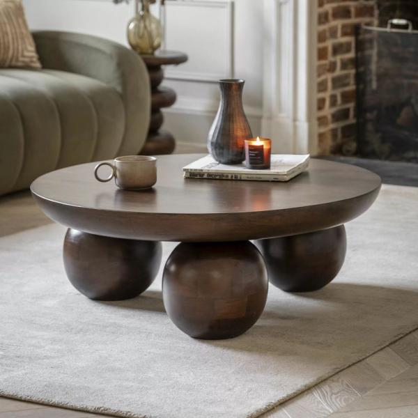 Sculpt Mango Wood Round 90cm Coffee Table