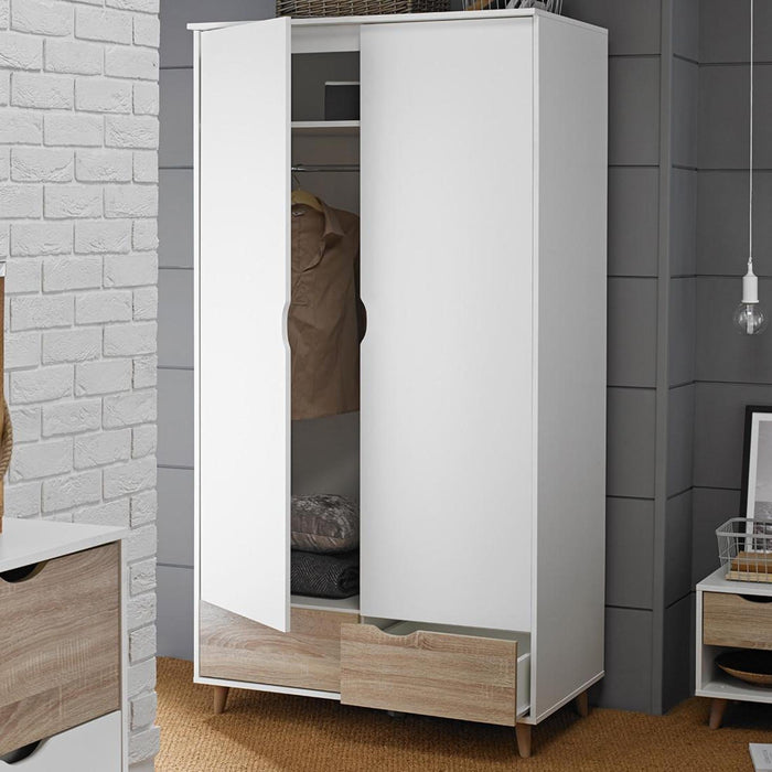 Stockholm White 2 Door Wardrobe