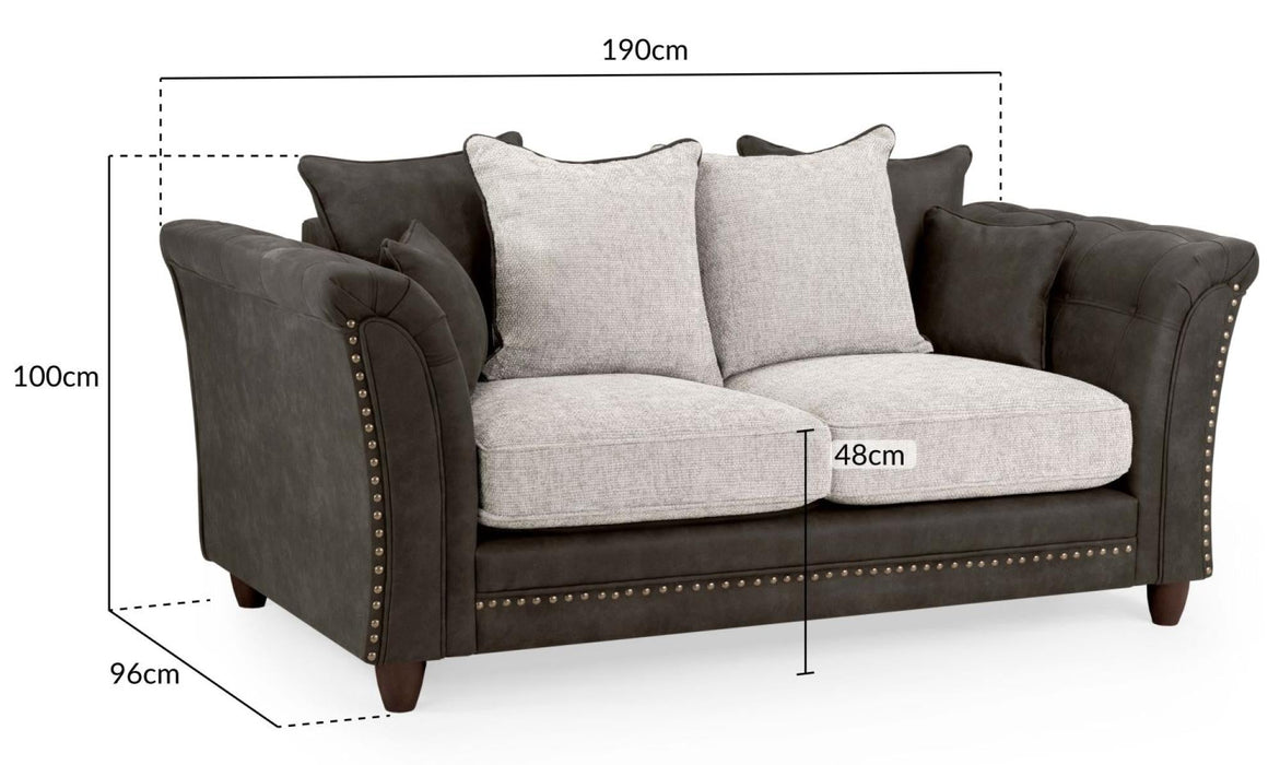 Bella Brown Faux Leather 2 Seater Sofa