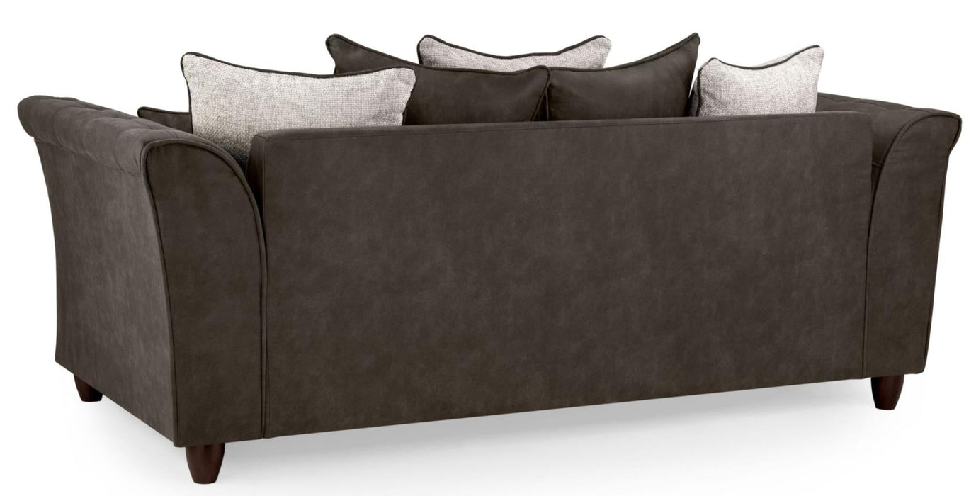 Bella Brown Faux Leather 3 Seater Sofa
