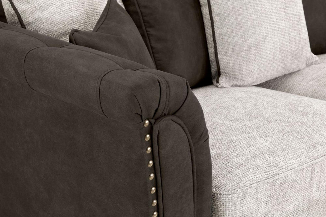 Bella Brown Faux Leather 3+2 Seater Sofa