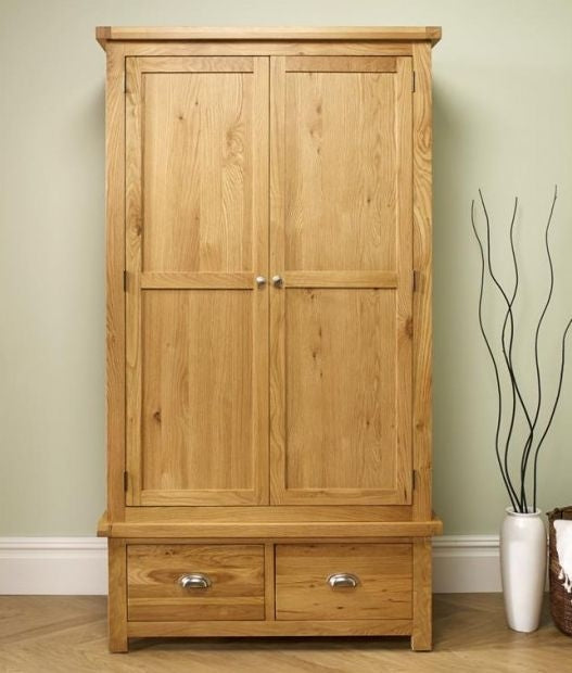 Woburn Rustic Oak 2 Door Wardrobe
