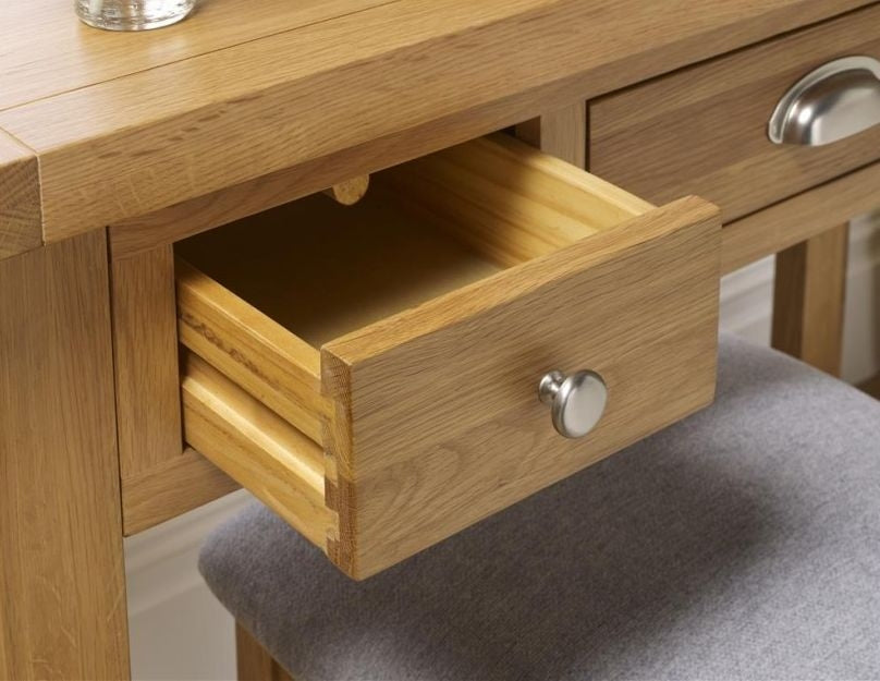 Woburn Rustic Oak 3 Drawer Dressing Table