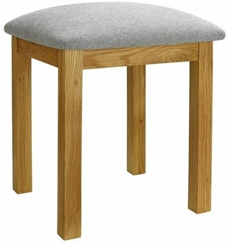 Woburn Rustic Oak Padded Dressing Stool