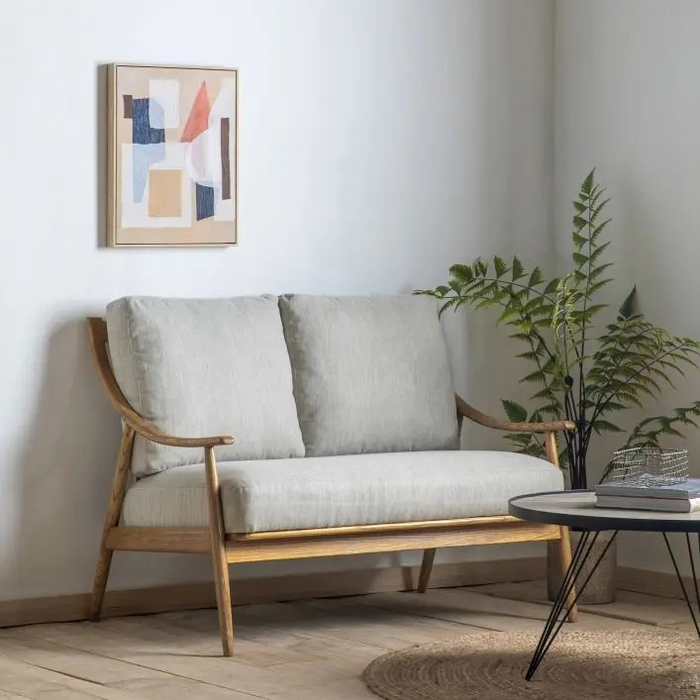 Reliant 2 Seater Sofa Dark Natural Linen