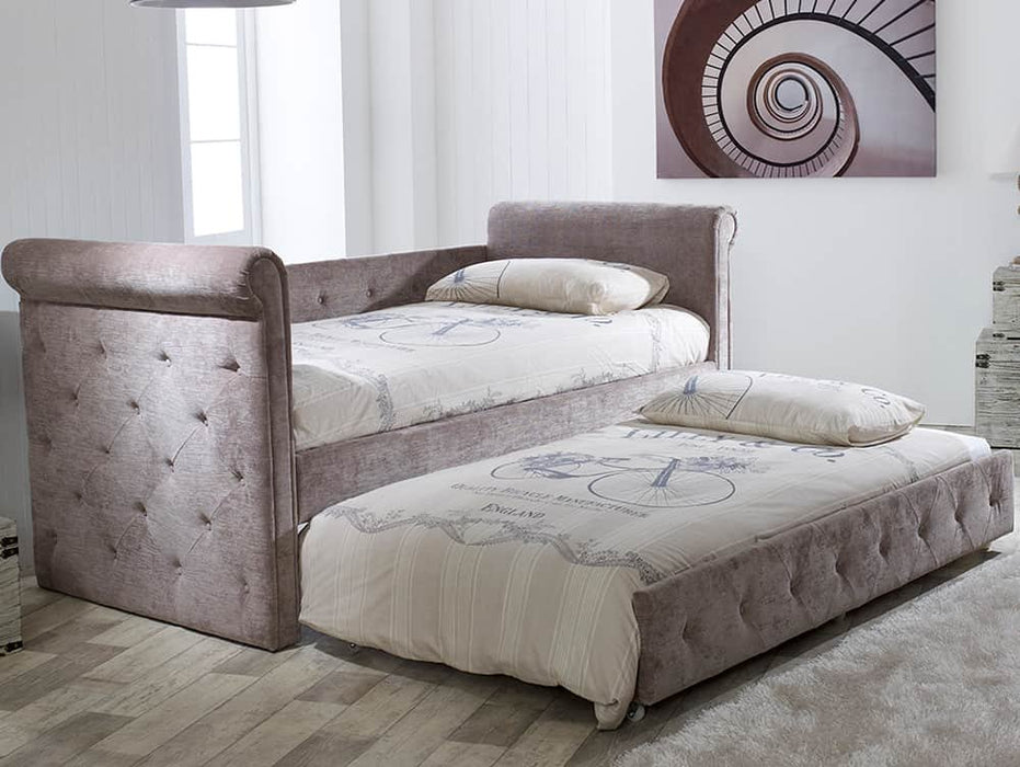 Limelight Zodiac Mink Velvet Fabric Guest Bed Frame
