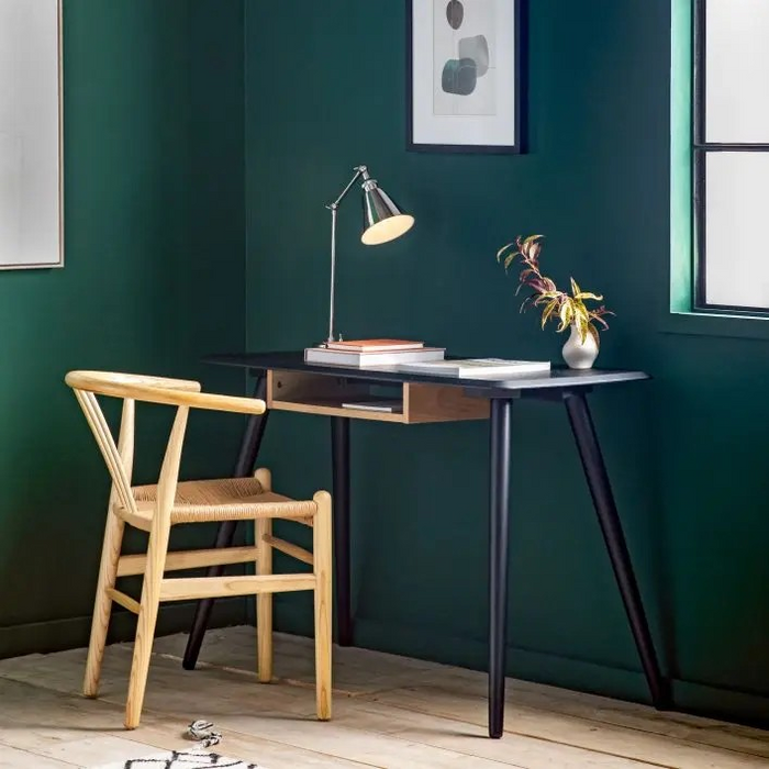Maddox Black Writing Desk with Shelf