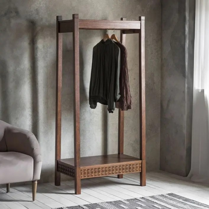 Boho Wood Open Wardrobe