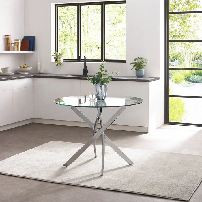 ANDERSON ROUND GLASS DINING TABLE