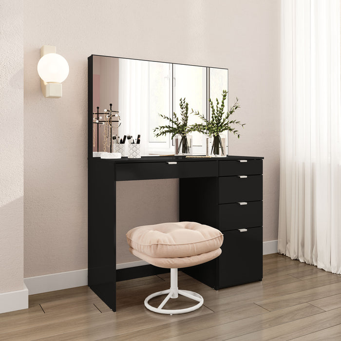 Birlea Ava 5 Drawer Dressing Table Black