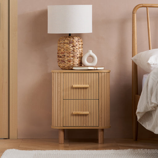 Birlea Axel 2 Drawer Fluted Bedside