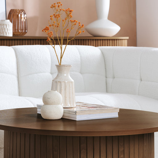 Birlea Axel Round Fluted Coffee Table Walnut