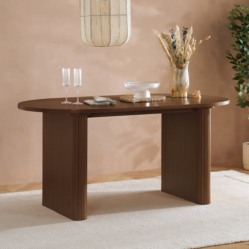 Birlea Axel Oval Fluted Dining Table Walnut