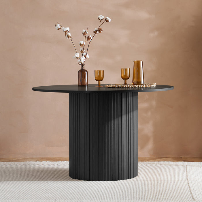 Birlea Axel Round Fluted Dining Table Black
