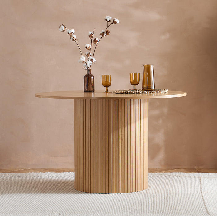Birlea Axel Round Fluted Dining Table Oak