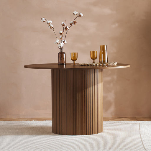 Birlea Axel Round Fluted Dining Table Walnut
