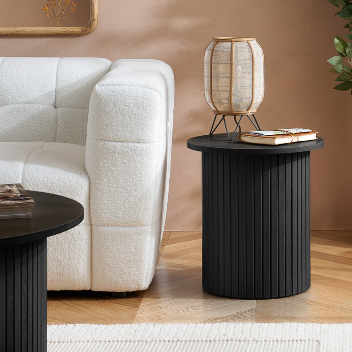 Birlea Axel Fluted Side Table Black